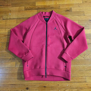 Jordan Men's Red and Black Full Zip Jacket Large